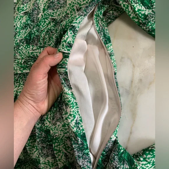 Boden Long Sleeved Dress 16 Selina Kelly Green Floral Knee Length - Picture 5 of 13